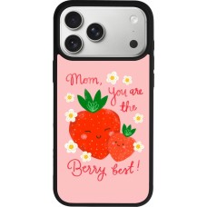 Coque iPhone 17 Pro Max - Silicone rigide noir Mom 2026 Berry best