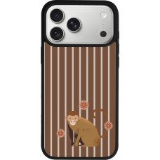 iPhone 17 Pro Max Case Hülle - Silikon schwarz Monkey with stripes
