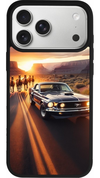 iPhone 17 Pro Max Case Hülle - Silikon schwarz Mustang 69 Grand Canyon