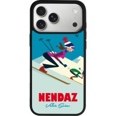 Coque iPhone 17 Pro Max - Silicone rigide noir Nendaz Ski Downhill