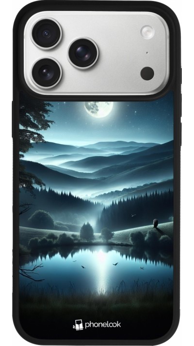 Coque iPhone 17 Pro Max - Silicone rigide noir Night Sky View