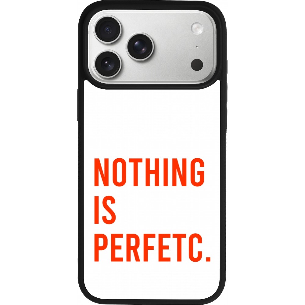 iPhone 17 Pro Max Case Hülle - Silikon schwarz Nothing is Perfetc