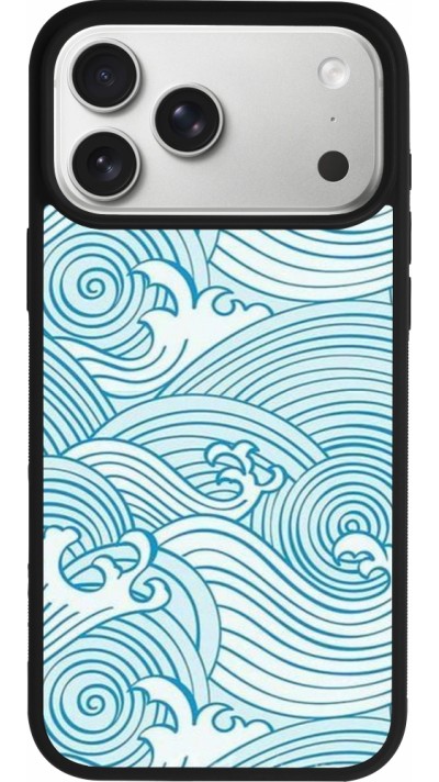 iPhone 17 Pro Max Case Hülle - Silikon schwarz Ocean Waves