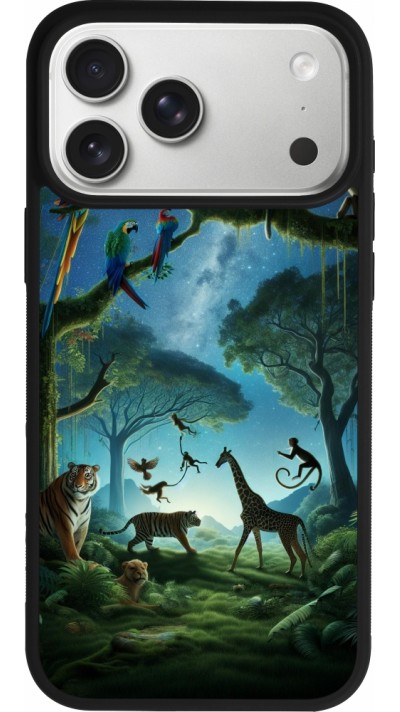 iPhone 17 Pro Max Case Hülle - Silikon schwarz Paradies der exotischen Tiere