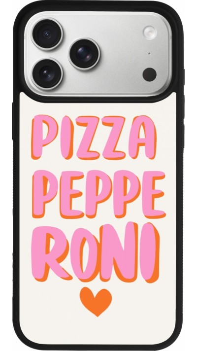 iPhone 17 Pro Max Case Hülle - Silikon schwarz Pizza pepperoni 2026