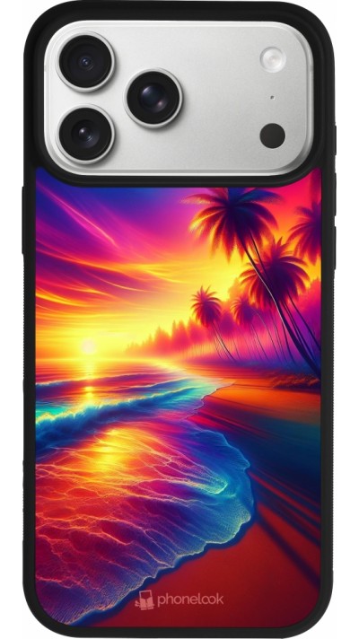 iPhone 17 Pro Max Case Hülle - Silikon schwarz Strand Sonnenuntergang auffällig