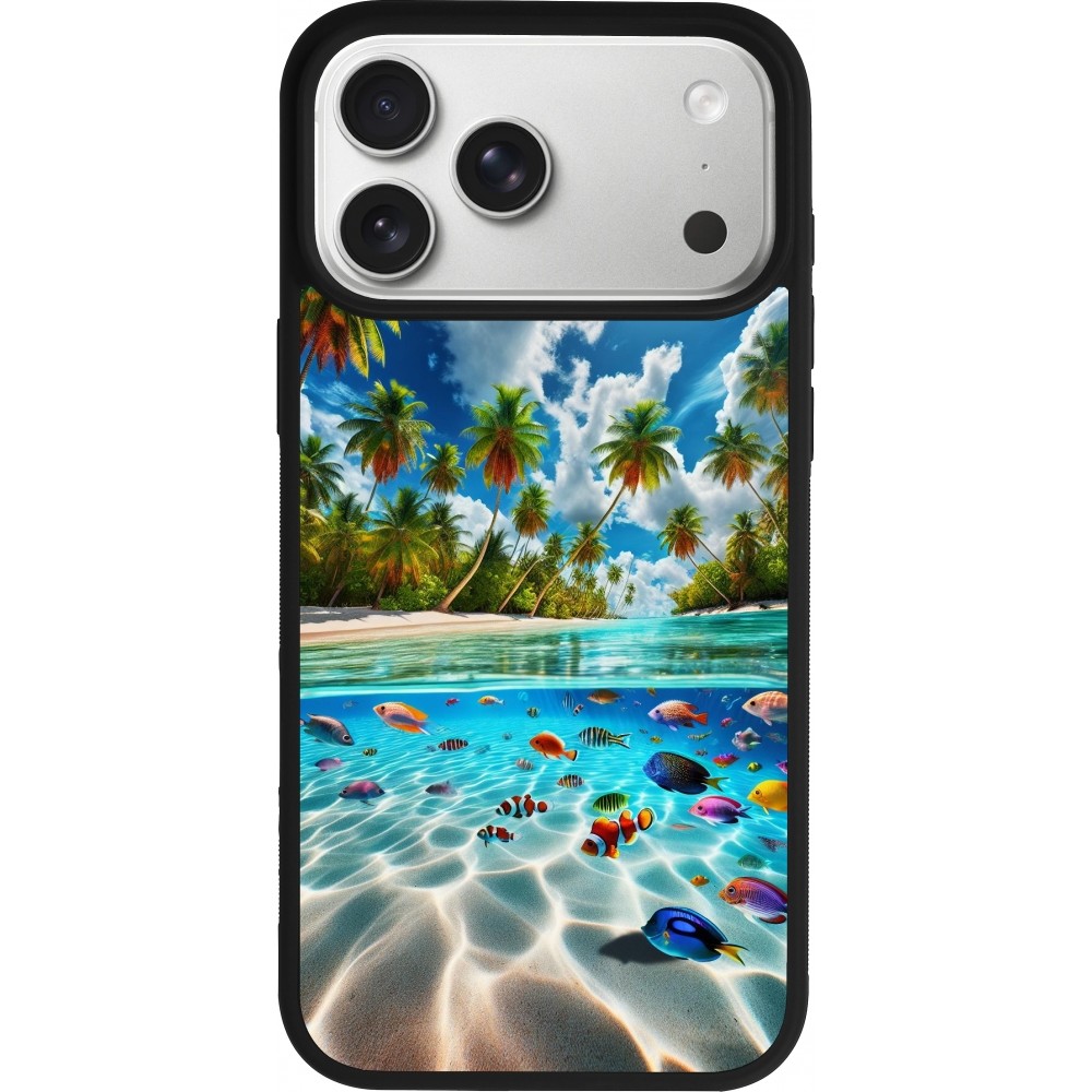 iPhone 17 Pro Max Case Hülle - Silikon schwarz Strandparadies