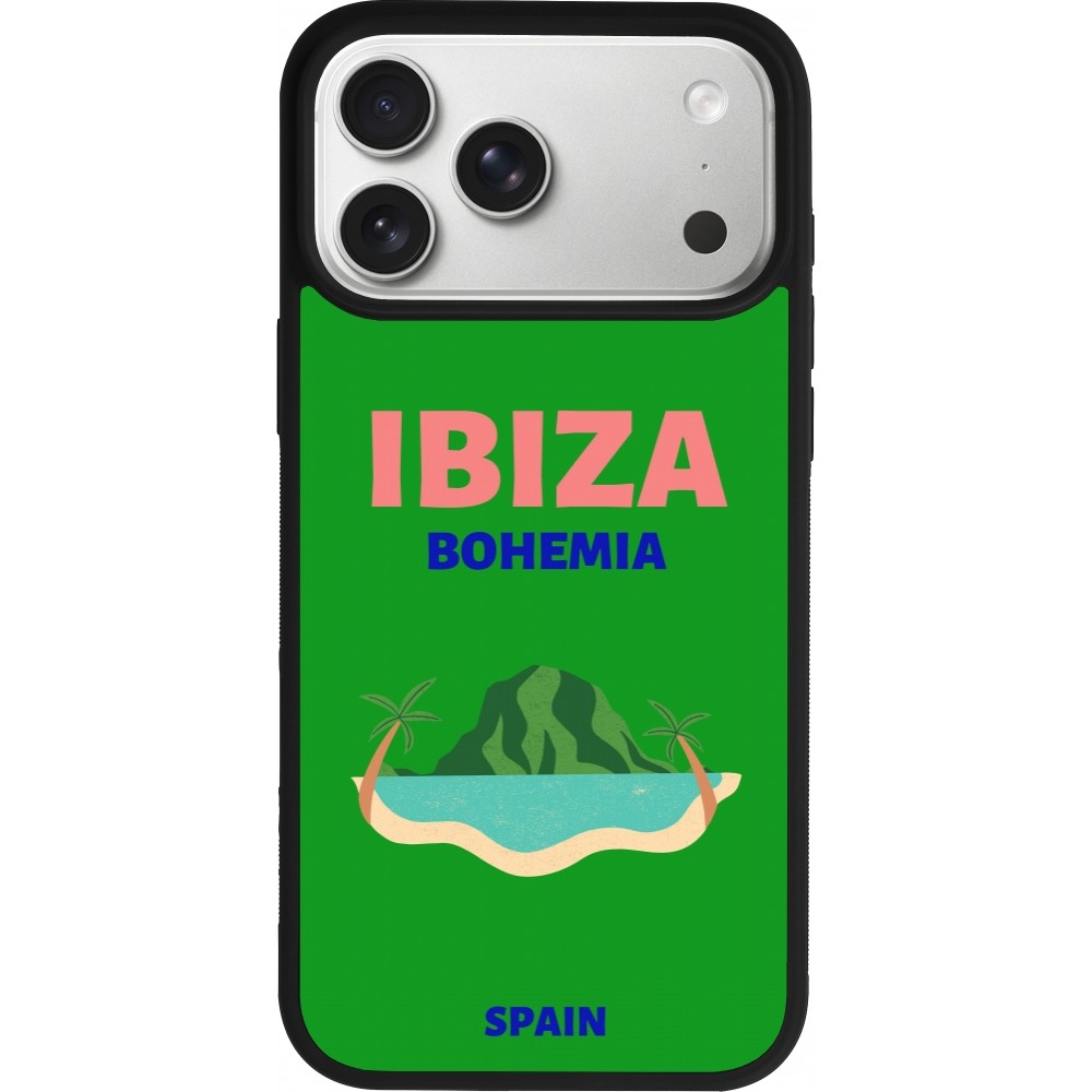 iPhone 17 Pro Max Case Hülle - Silikon schwarz Pop Summer Destination Ibiza