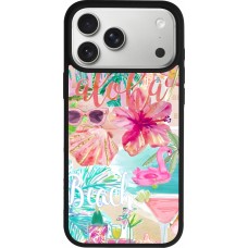 Coque iPhone 17 Pro Max - Silicone rigide noir Preppy Collage Aloha