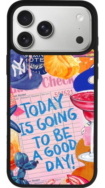 iPhone 17 Pro Max Case Hülle - Silikon schwarz Preppy Today is Going to be a good day