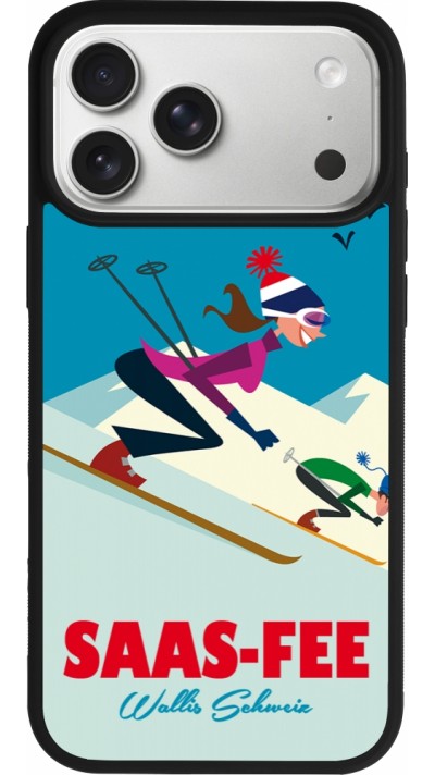 iPhone 17 Pro Max Case Hülle - Silikon schwarz Saas-Fee Ski Downhill