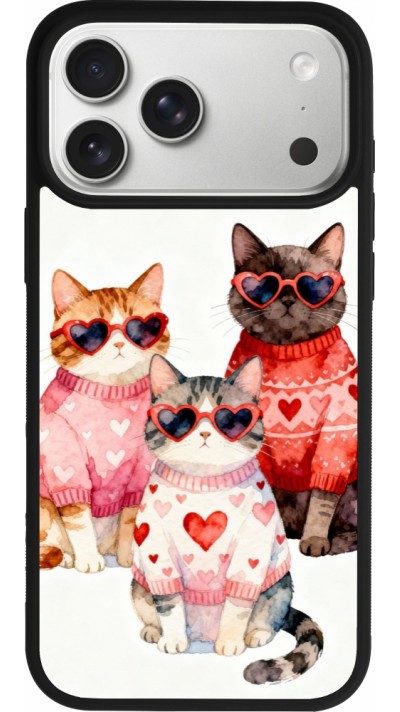 iPhone 17 Pro Max Case Hülle - Silikon schwarz Saint Valentines Day 26 Cat Love