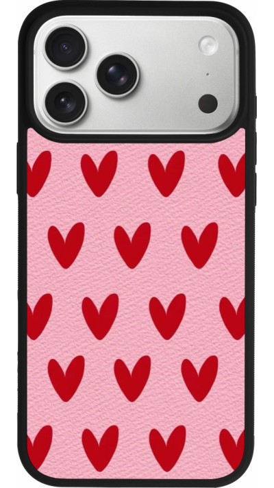iPhone 17 Pro Max Case Hülle - Silikon schwarz Saint Valentines Day 26 Pattern heart