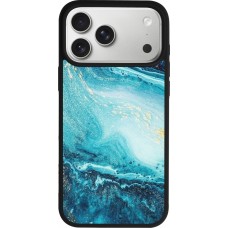 iPhone 17 Pro Max Case Hülle - Silikon schwarz Sea Foam Blue