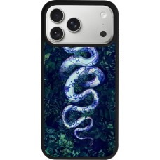 Coque iPhone 17 Pro Max - Silicone rigide noir Serpent Blue Anaconda