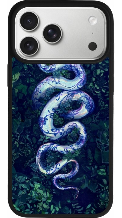 iPhone 17 Pro Max Case Hülle - Silikon schwarz Snake Blue Anaconda