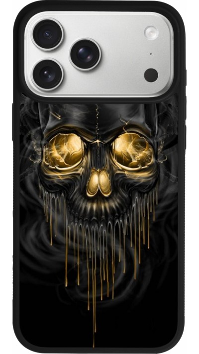 iPhone 17 Pro Max Case Hülle - Silikon schwarz Skull 02