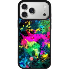 Coque iPhone 17 Pro Max - Silicone rigide noir Splash paint