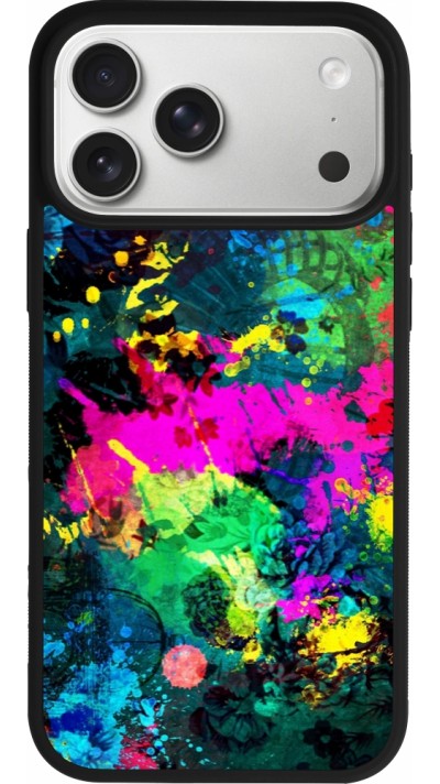 iPhone 17 Pro Max Case Hülle - Silikon schwarz Splash paint