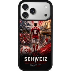 iPhone 17 Pro Max Case Hülle - Silikon schwarz Fussball Schweiz splash 2026