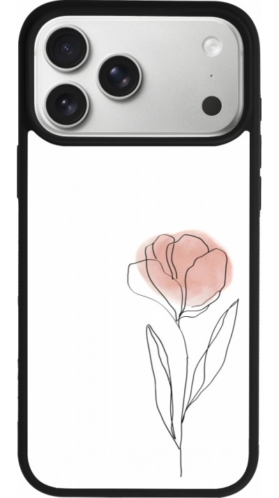 iPhone 17 Pro Max Case Hülle - Silikon schwarz Spring 23 minimalist flower