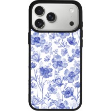 iPhone 17 Pro Max Case Hülle - Silikon schwarz Spring 23 watercolor blue flowers
