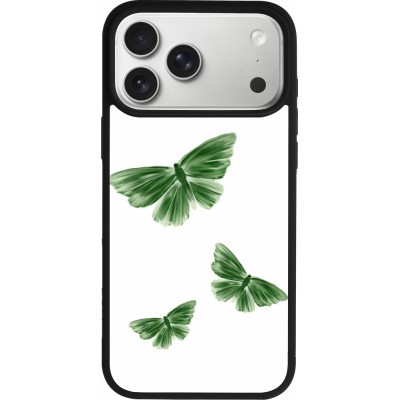 Coque iPhone 17 Pro Max - Silicone rigide noir Butterflies Spring 2026