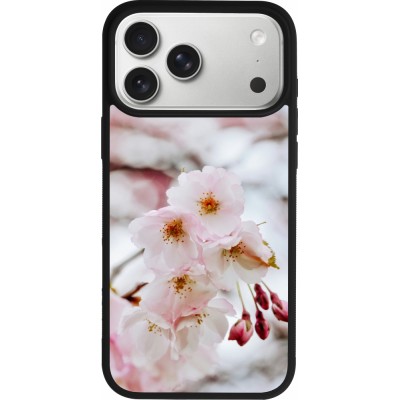 Coque iPhone 17 Pro Max - Silicone rigide noir Cherry tree Spring 2026