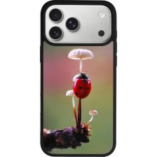iPhone 17 Pro Max Case Hülle - Silikon schwarz Ladybird on a mushroom Spring 2026
