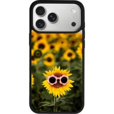 Coque iPhone 17 Pro Max - Silicone rigide noir Sunflower with glasses Spring 2026