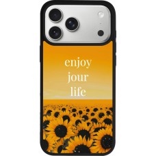 iPhone 17 Pro Max Case Hülle - Silikon schwarz Summer 2025 Enjoy your life