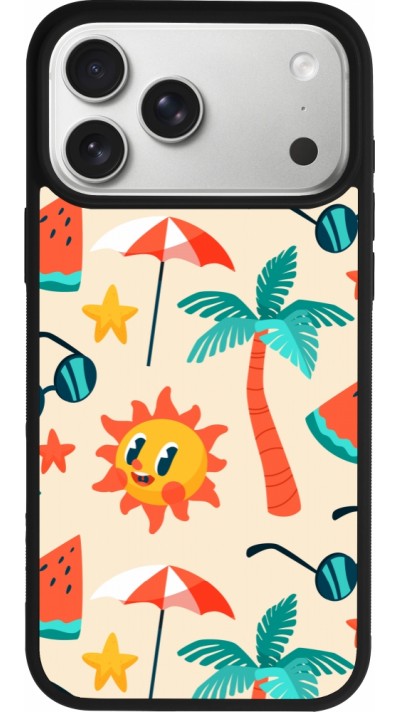iPhone 17 Pro Max Case Hülle - Silikon schwarz Summer 2025 Pattern soleil