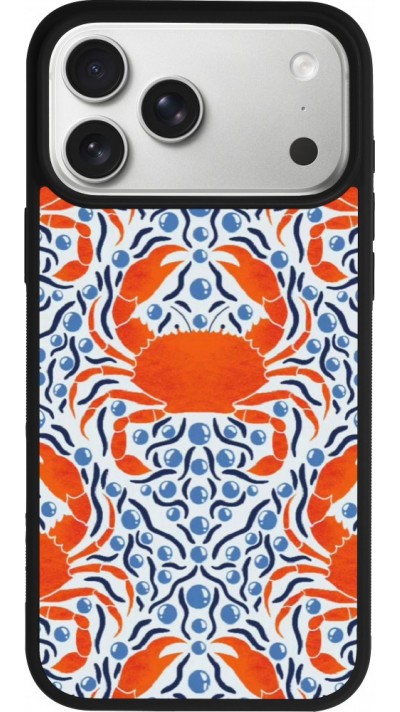iPhone 17 Pro Max Case Hülle - Silikon schwarz Crabs and pearls Summer 2026