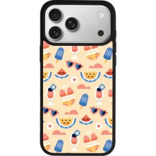 iPhone 17 Pro Max Case Hülle - Silikon schwarz Pattern Summer 2026