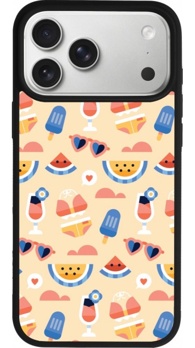 iPhone 17 Pro Max Case Hülle - Silikon schwarz Pattern Summer 2026