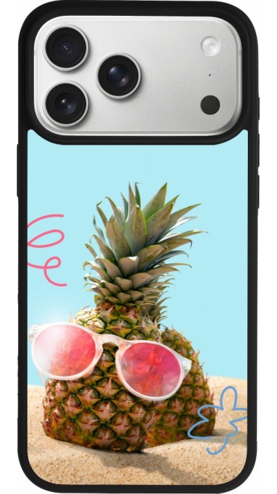 iPhone 17 Pro Max Case Hülle - Silikon schwarz Pineapple with glasses Summer 2026