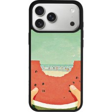 iPhone 17 Pro Max Case Hülle - Silikon schwarz Views through a watermelon Summer 2026