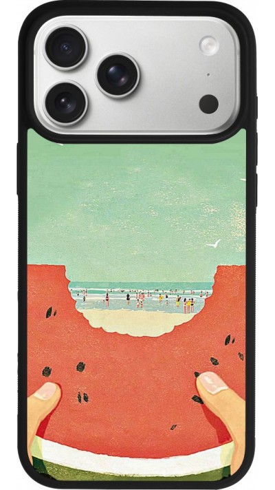iPhone 17 Pro Max Case Hülle - Silikon schwarz Views through a watermelon Summer 2026