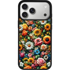 iPhone 17 Pro Max Case Hülle - Silikon schwarz Sommer Blumenmuster