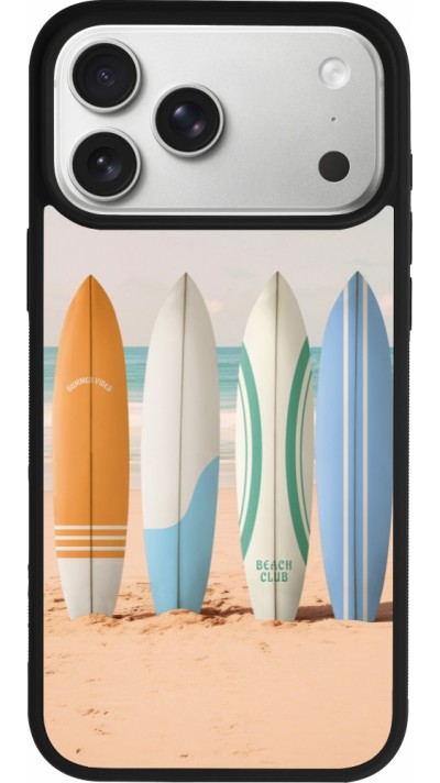 iPhone 17 Pro Max Case Hülle - Silikon schwarz Summer surfboard 2025