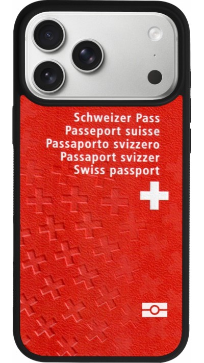 iPhone 17 Pro Max Case Hülle - Silikon schwarz Swiss Passport