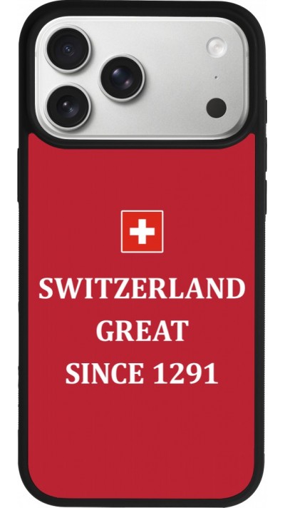 iPhone 17 Pro Max Case Hülle - Silikon schwarz Switzerland Great Since 1291