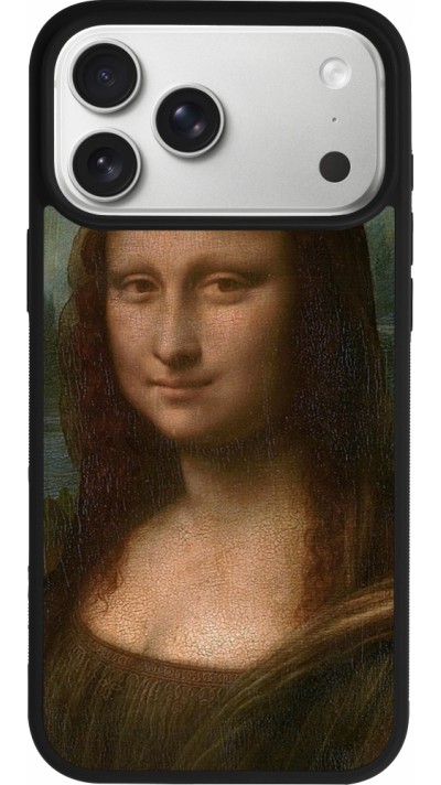 Coque iPhone 17 Pro Max - Silicone rigide noir Tableau art - La Joconde - Léonard de Vinci