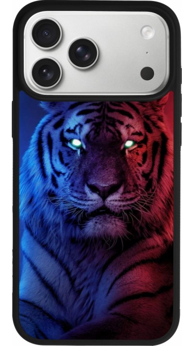 iPhone 17 Pro Max Case Hülle - Silikon schwarz Tiger Blue Red