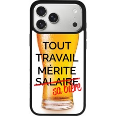 iPhone 17 Pro Max Case Hülle - Silikon schwarz Tout travail mérite sa bière