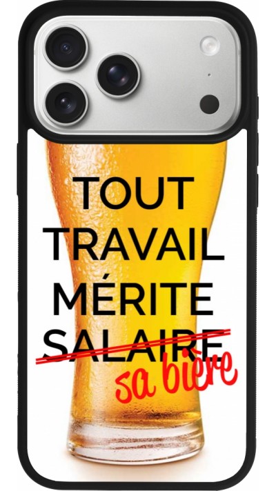 iPhone 17 Pro Max Case Hülle - Silikon schwarz Tout travail mérite sa bière