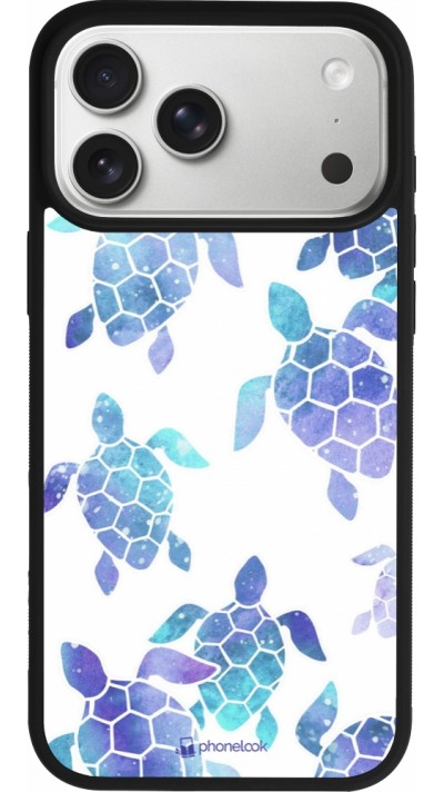 iPhone 17 Pro Max Case Hülle - Silikon schwarz Turtles pattern watercolor