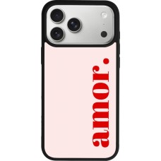 Coque iPhone 17 Pro Max - Silicone rigide noir Valentine 2024 amor