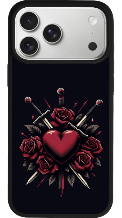 iPhone 17 Pro Max Case Hülle - Silikon schwarz Valentine 2024 gothic love