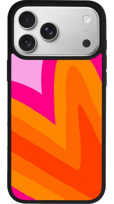 iPhone 17 Pro Max Case Hülle - Silikon schwarz Valentine 2024 heart gradient